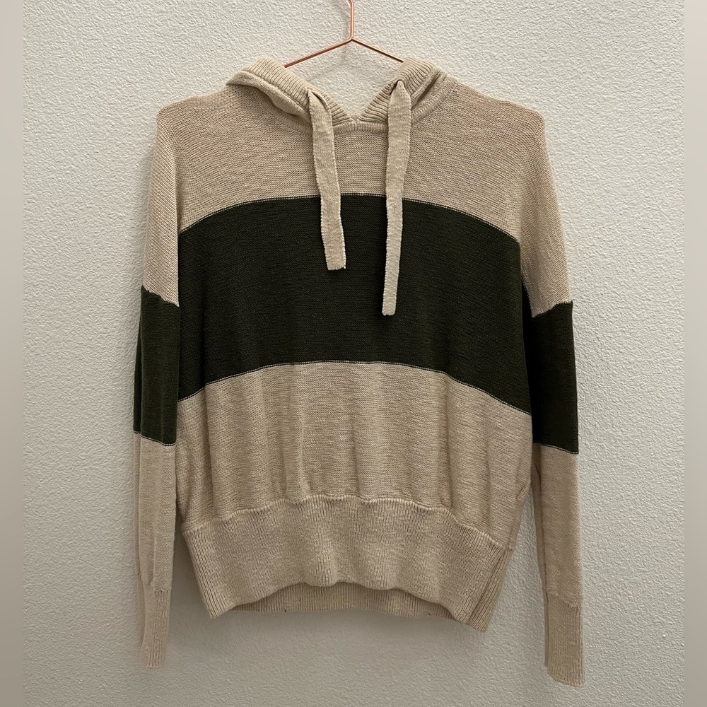 Madewell Green and Cream Hoodie